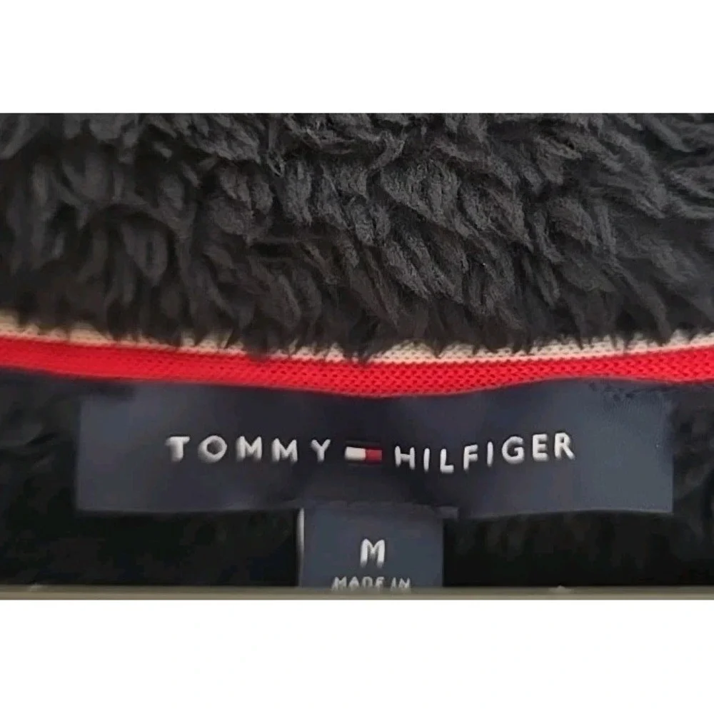 Tommy‎ Hilfiger Women's sherpa quarter-zip pullover jacket  navy blue Medium